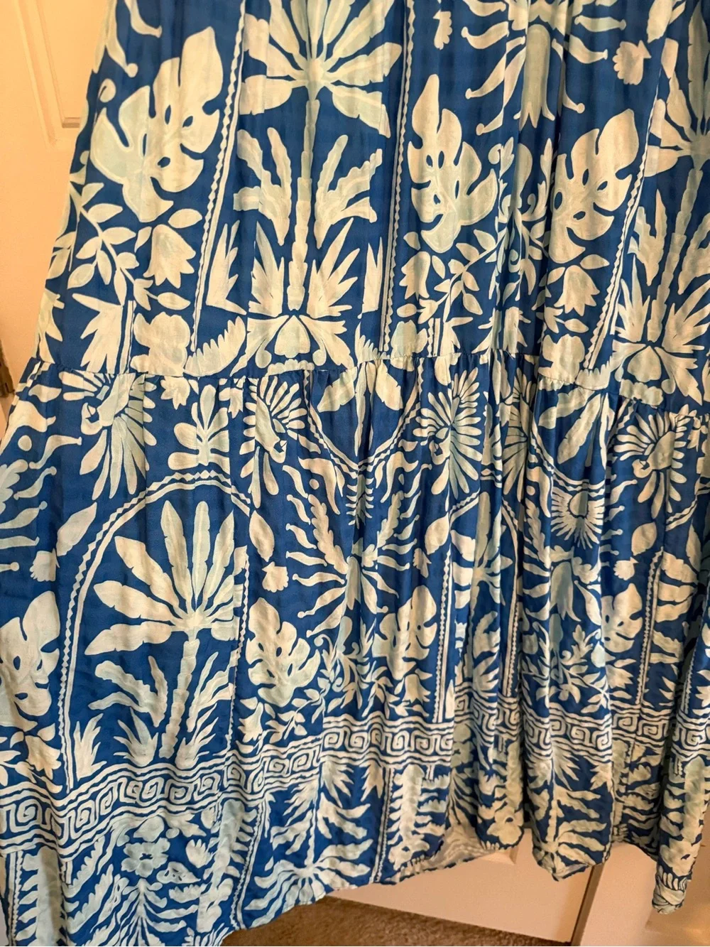 Anthro Carolita Blue Floral Maxi Dress - Picture 5 of 6